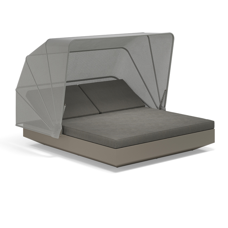 VELA SQUARE DAYBED WITH 2 RECLINING BACKRESTS and folding canopy